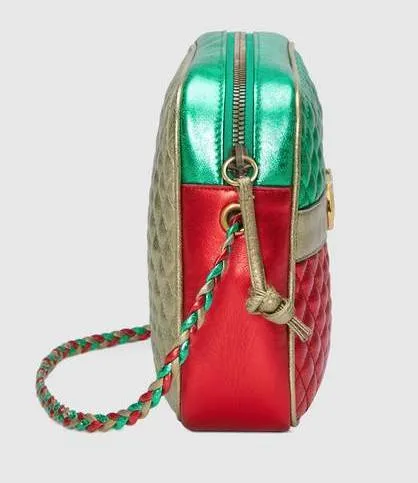 Laminated Leather Small Shoulder Bag