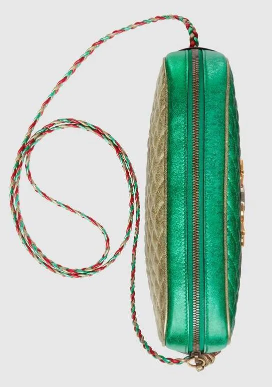 Laminated Leather Small Shoulder Bag