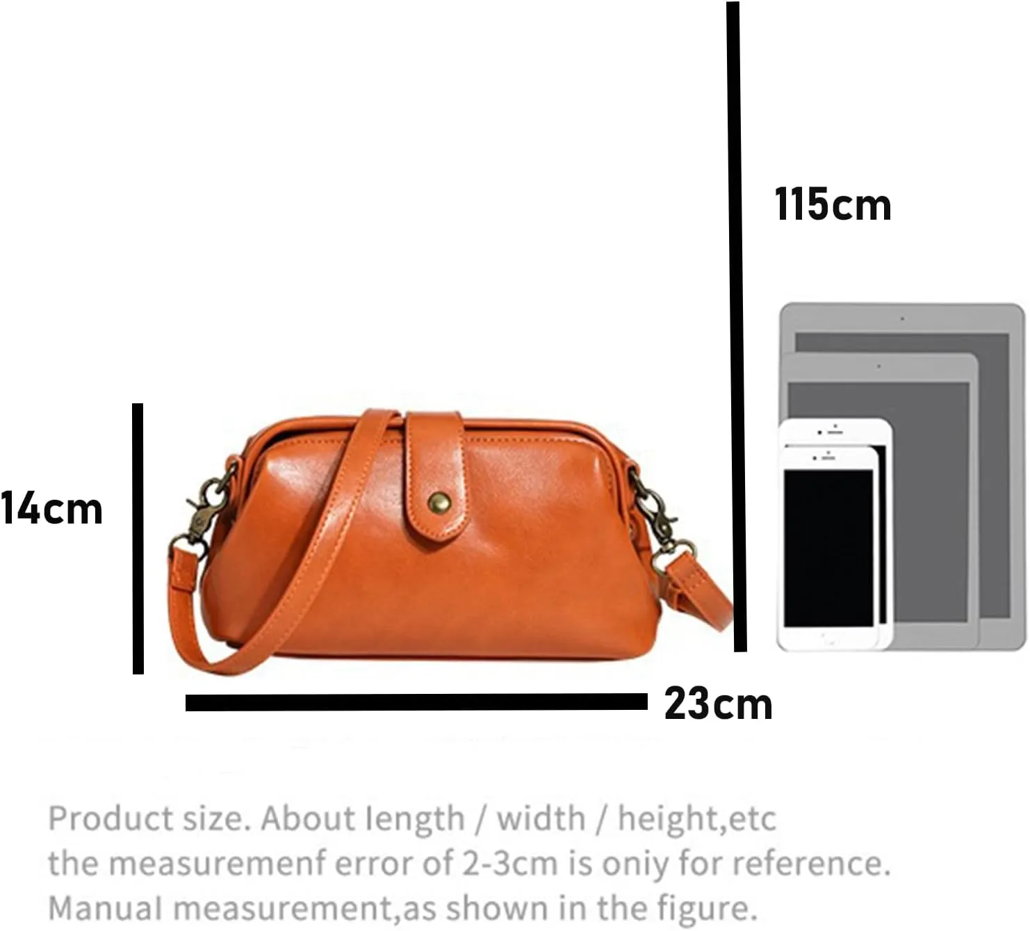 Langrents Handbag, Retro Handmade Leather Bag, Waterproof