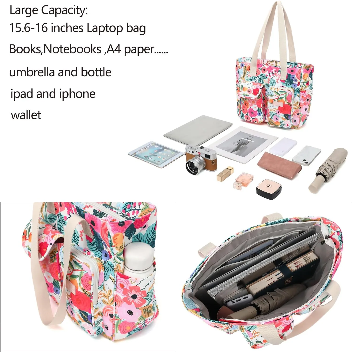 Laptop Tote Bag for Women 15.6 Inch Waterproof 16Pro Computer Bags Women Business Office Work Bag Briefcase