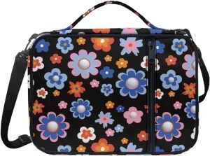 Large Bible Bag Bible Case for Women Bible Cover Case Bible Covers with Shoulder Strap Church Bag Hippie Flower Print