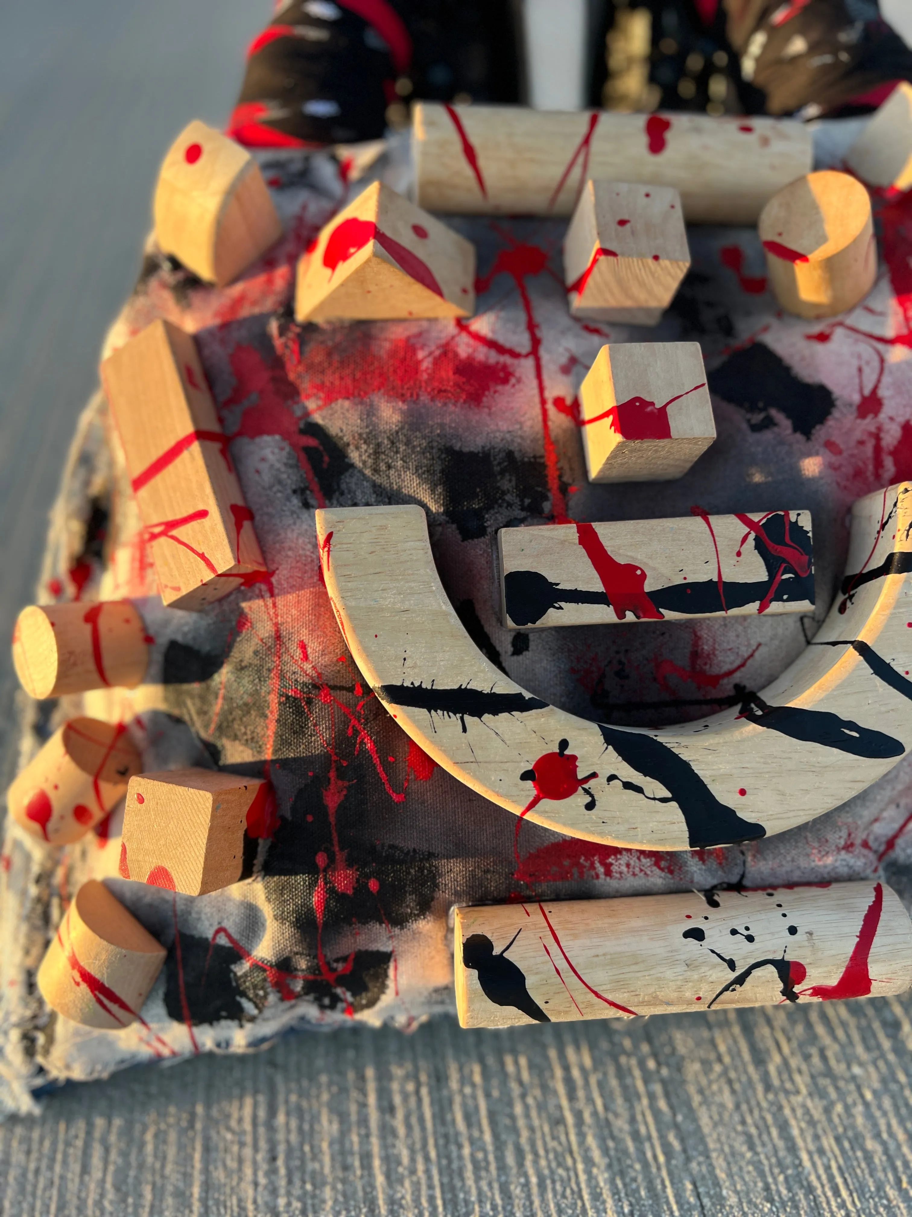 Large Graffiti Grunge Abstract Denim Tote Bag : Uniquely Different