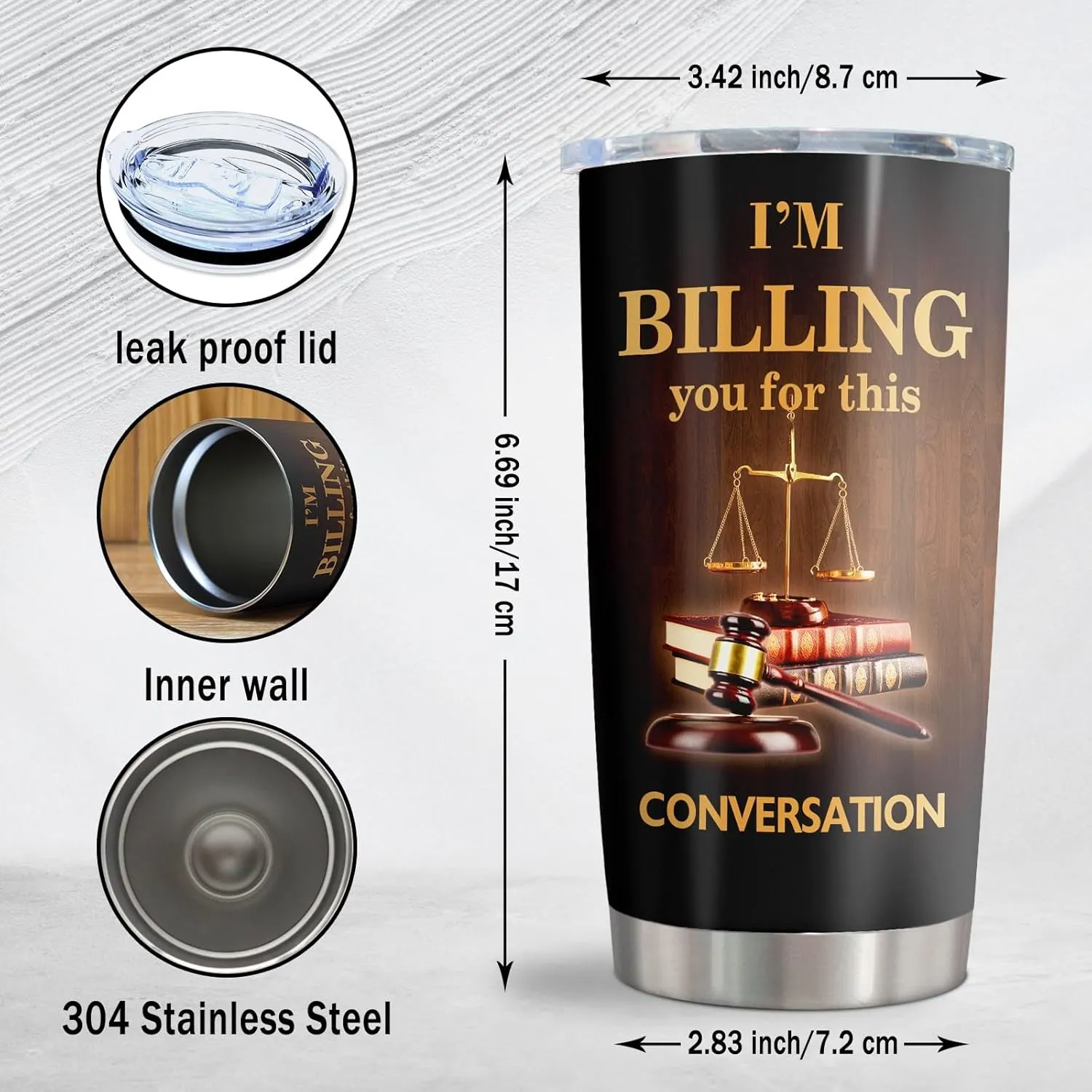 Lawyer Gifts for Women/Men, Law School Gifts for Law Student, Christmas/Appreciation/Birthday/Graduation Present for Attorney/Future Lawyer Tumbler 20oz