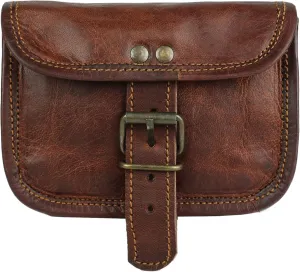 Leather Bum bag Belt Pouch Purse Vintage Leisure Weekend Practical Party Festival Handmade Brown Small Unisex Messenger Bag For Workout Running Travelling Men Women