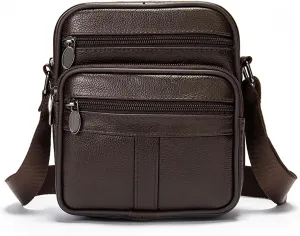 Leather Crossbody Bag Men, Smartphone Messenger Shoulder Holster Wallet Bag