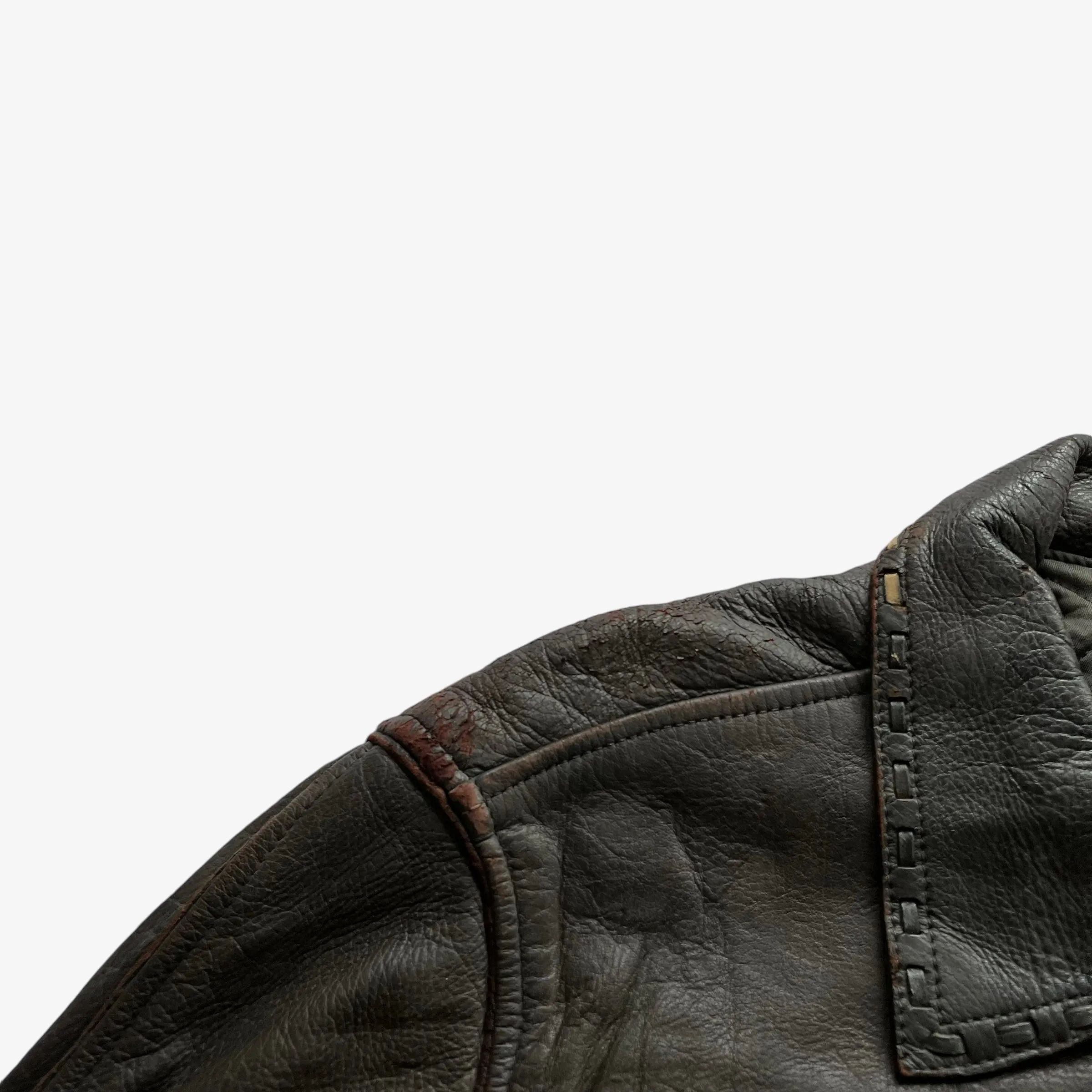 Leather Jacket With Woven Trim