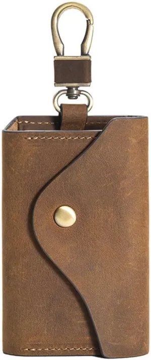 Leather Key Bag Square Convenient Hook Lock Coin Purse Men and Women Retro Lock Bag