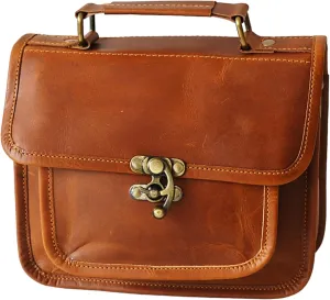 Leather Satchel Shoulder Bags for Women Vintage Crossbody Handmade Travel Everyday Small Purse