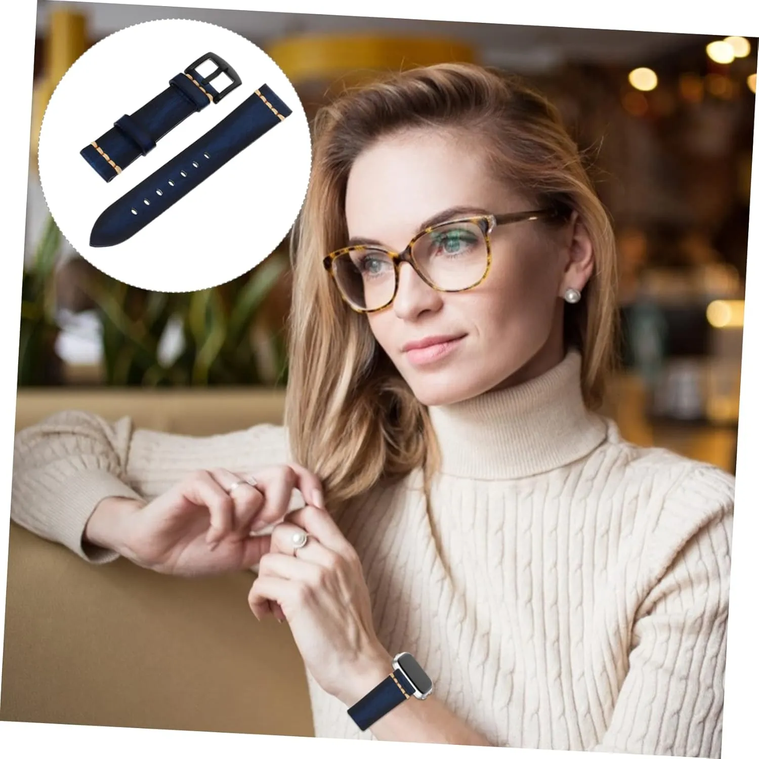 Leather Watch Strap For Men Watch Buckle Durable Band Quick Release Watchband Wristbands Men Watch Band