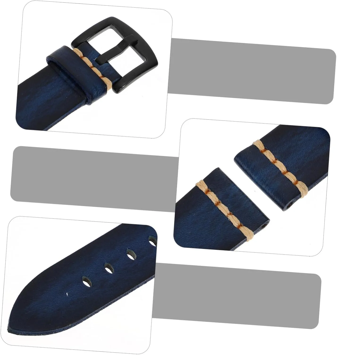 Leather Watch Strap For Men Watch Buckle Durable Band Quick Release Watchband Wristbands Men Watch Band