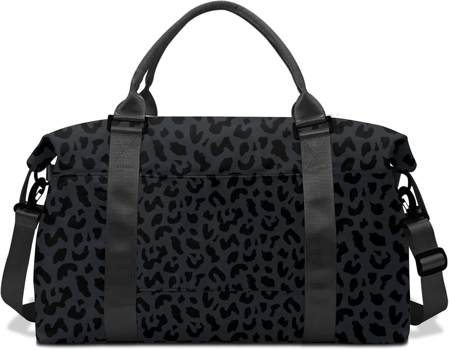 Leopard Cheetah Travel Tote with Wet Pocket, Shoulder Strap - Weekender, Overnight, Carry On Bag with Trolley Sleeve