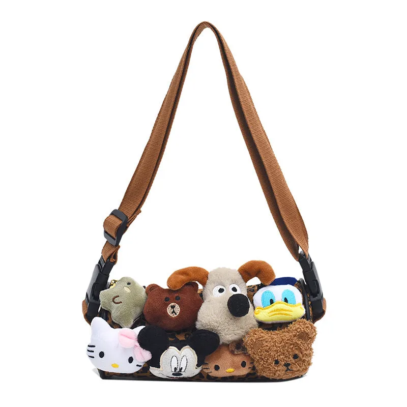 Leopard Print Female Pen Cute Cartoon Shoulder Bags