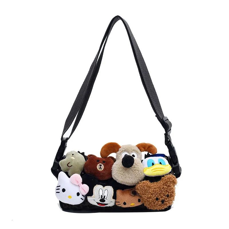 Leopard Print Female Pen Cute Cartoon Shoulder Bags