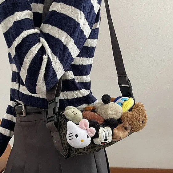 Leopard Print Female Pen Cute Cartoon Shoulder Bags