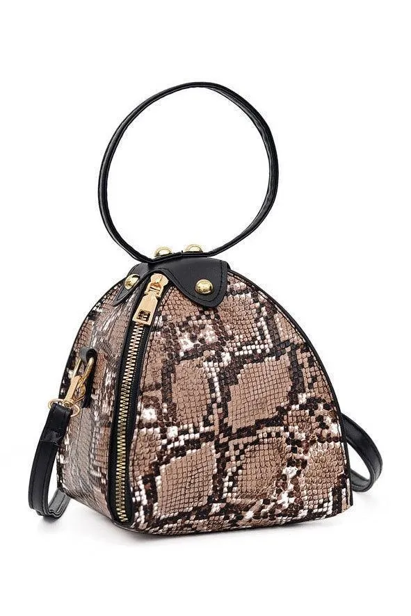 Leopard print triangle handbag