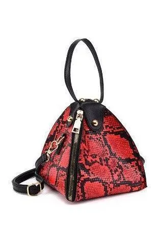 Leopard print triangle handbag