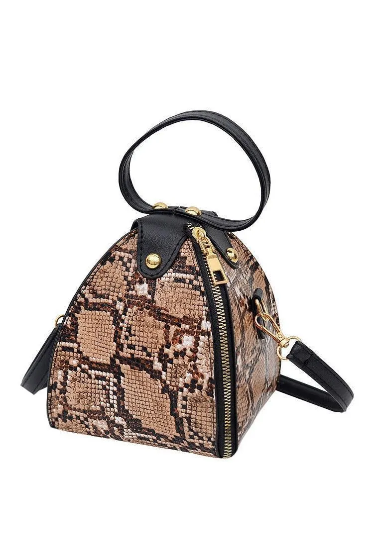 Leopard print triangle handbag