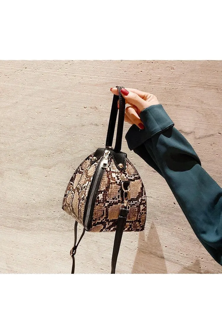 Leopard print triangle handbag