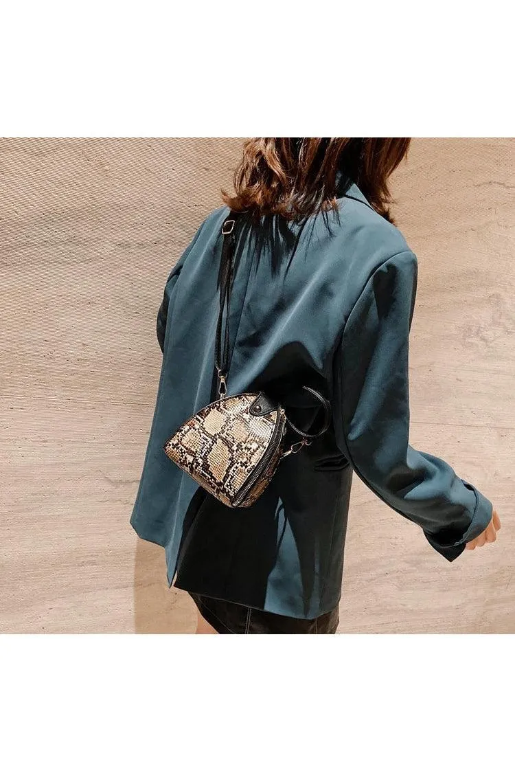 Leopard print triangle handbag