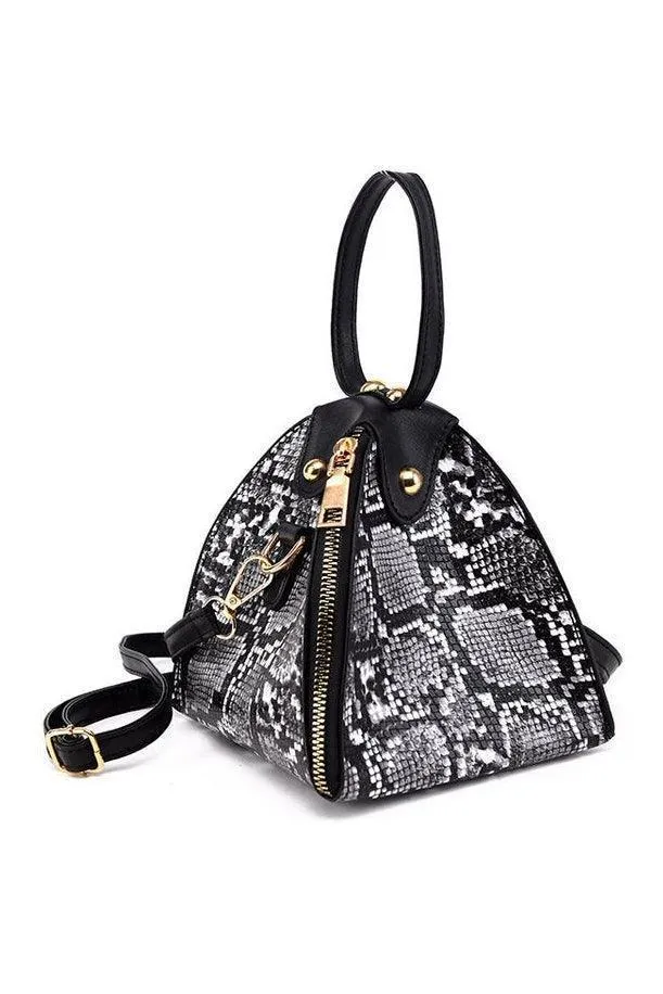 Leopard print triangle handbag