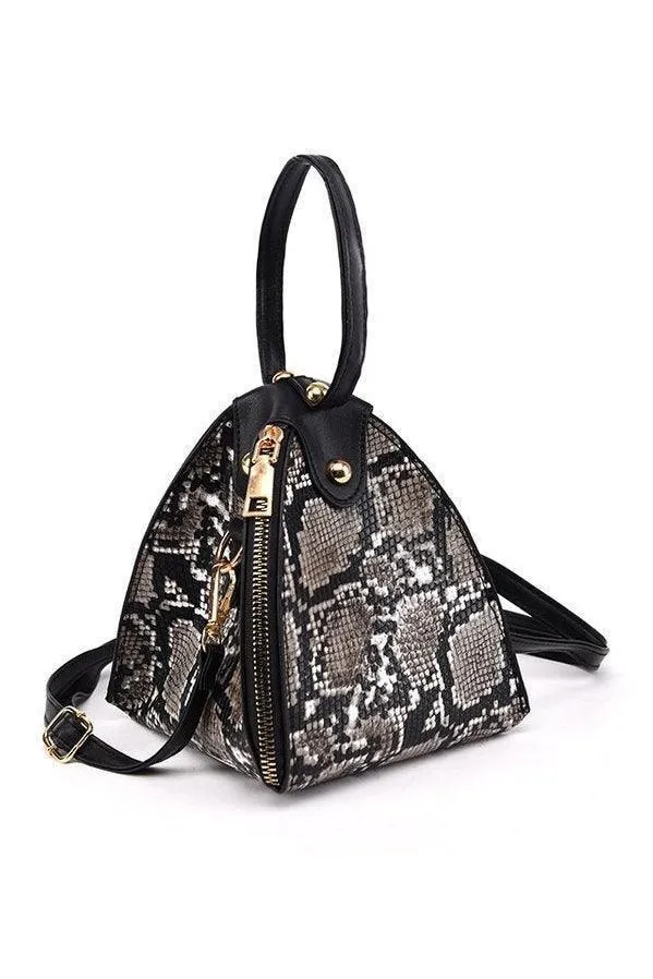 Leopard print triangle handbag