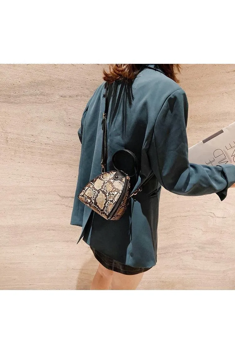 Leopard print triangle handbag