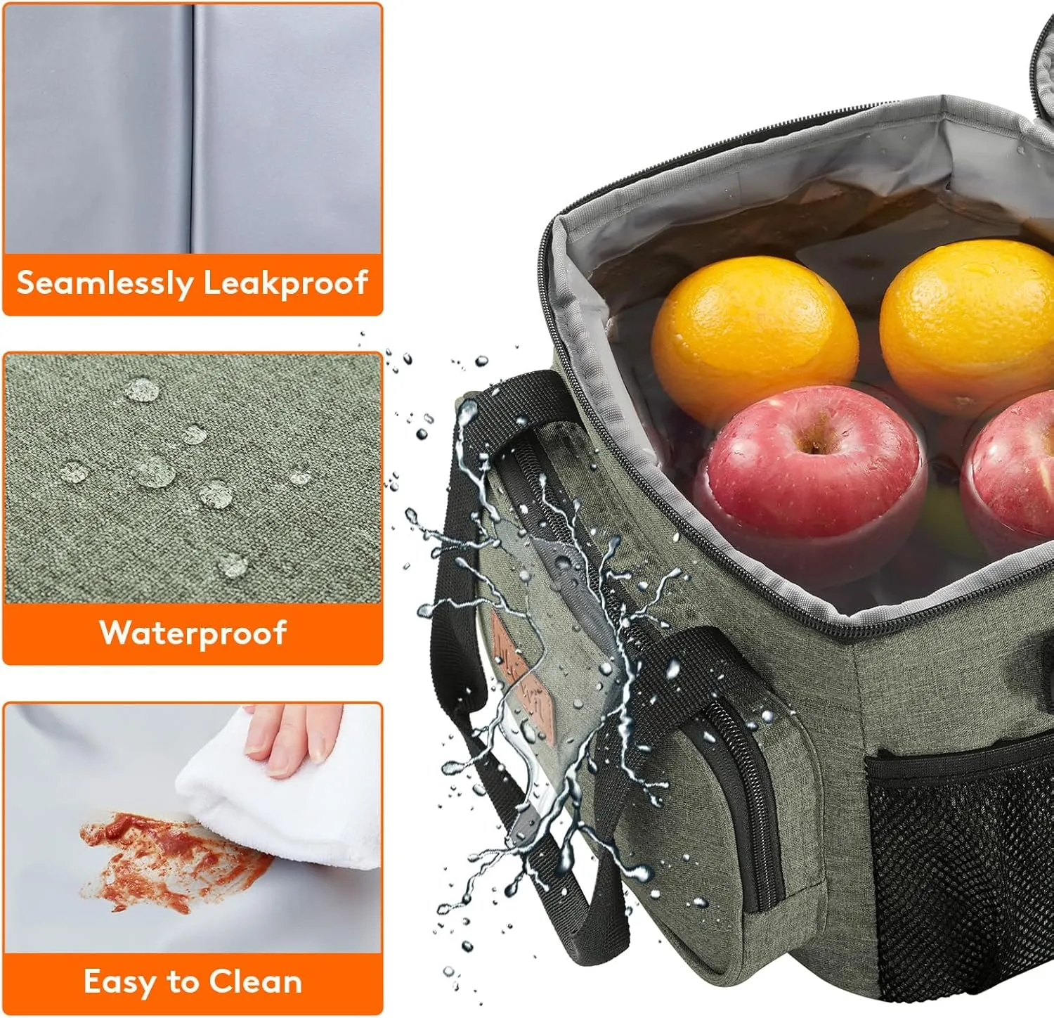 Lifewit Large Lunch Bag Insulated Lunch Box Soft Cooler Cooling Tote for Adult Men Women, Dark Green 12-Can (8.5L)