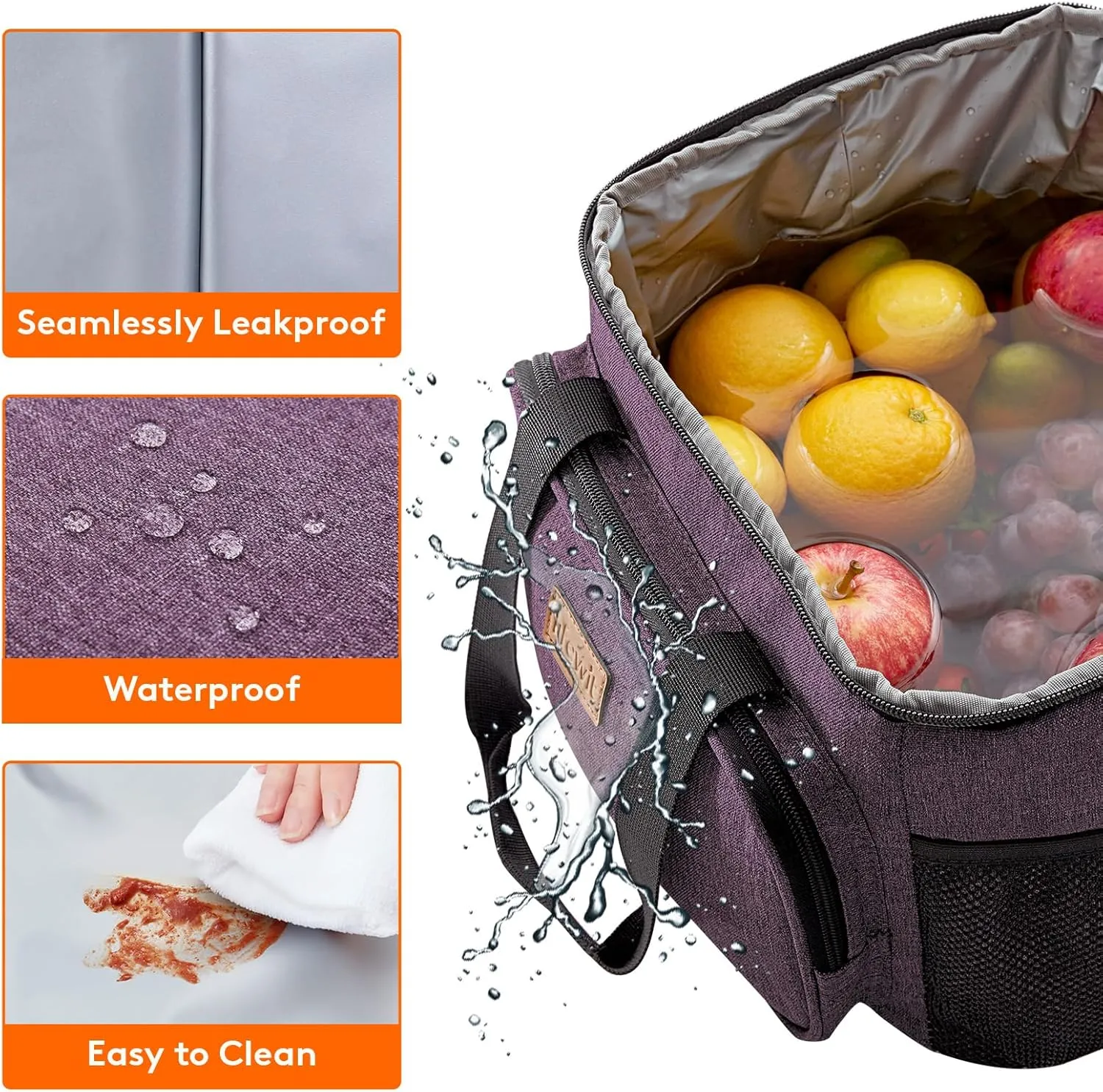 Lifewit Large Lunch Bag Insulated Lunch Box Soft Cooler Cooling Tote for Adult Men Women,Purple 24-Can (15L)