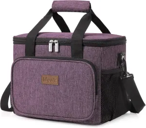 Lifewit Large Lunch Bag Insulated Lunch Box Soft Cooler Cooling Tote for Adult Men Women,Purple 24-Can (15L)