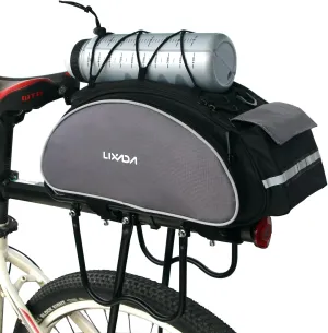Lixada Bicycle Back Pannier Bag Bicycle Back Seat Bag Saddle Bag Shoulder Bag for Mountain Bike Cycling Outdoor