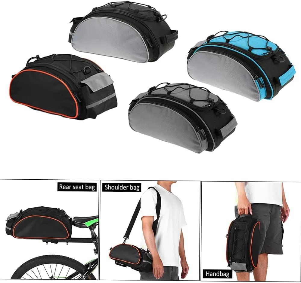 Lixada Bicycle Back Pannier Bag Bicycle Back Seat Bag Saddle Bag Shoulder Bag for Mountain Bike Cycling Outdoor