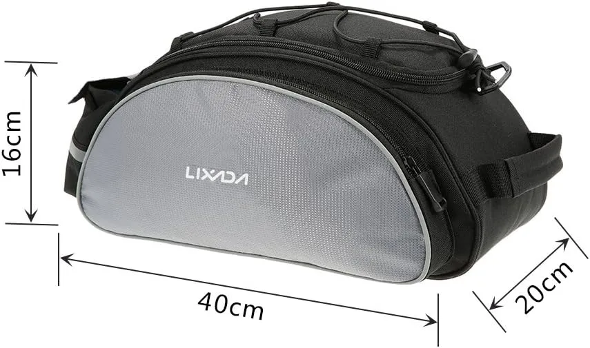 Lixada Bicycle Back Pannier Bag Bicycle Back Seat Bag Saddle Bag Shoulder Bag for Mountain Bike Cycling Outdoor