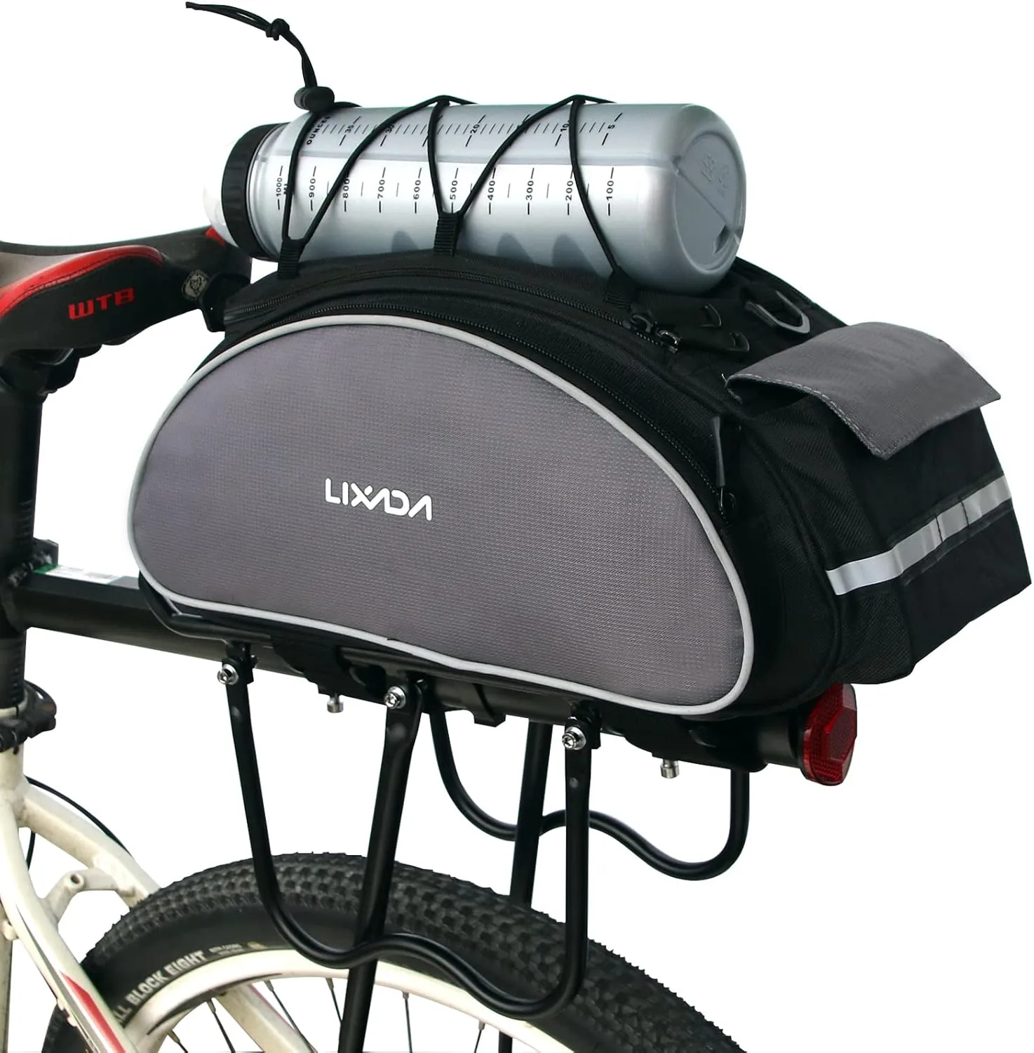 Lixada Bicycle Back Pannier Bag Bicycle Back Seat Bag Saddle Bag Shoulder Bag for Mountain Bike Cycling Outdoor