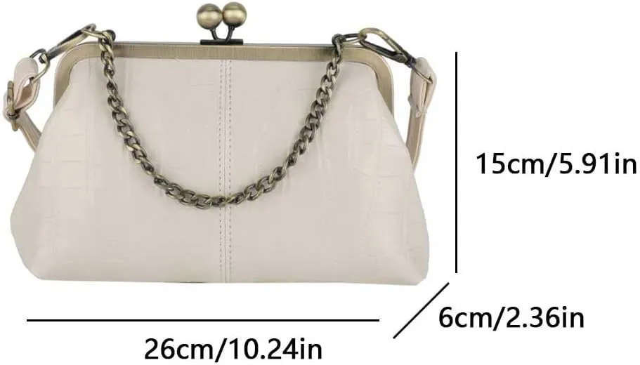 Lock Crossbody Purse Women Vintage Small Retro Handbags Leather Messenger Bag Classical Retro Shoulder Purses