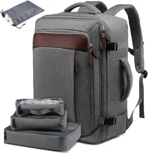 LOVEVOOK Carry on Backpack, 45L Large Travel Backpack for Women Men Airline Approved, Expandable Large Suitcase Backpacks With 4 Packing Cubes, Aer Travel Pack 3, Water Resistant Weekender Bag