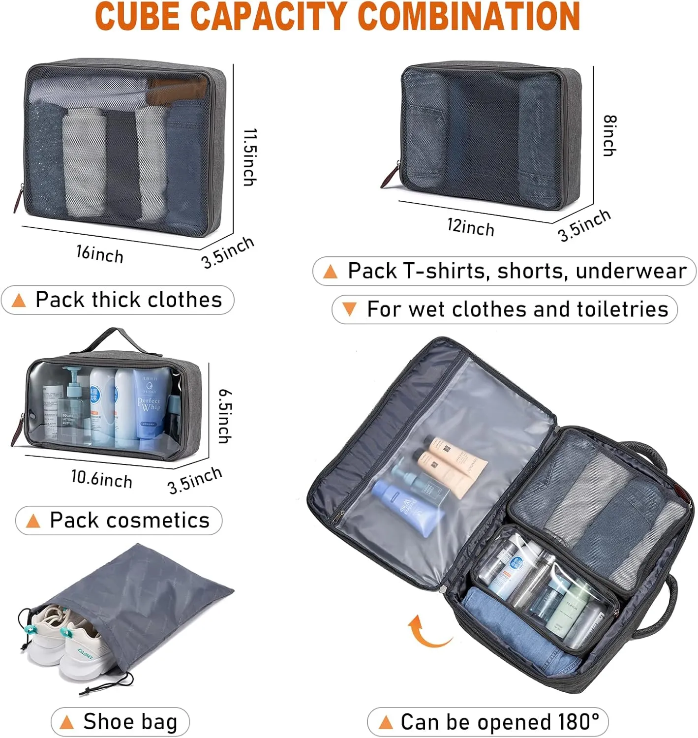 LOVEVOOK Carry on Backpack, 45L Large Travel Backpack for Women Men Airline Approved, Expandable Large Suitcase Backpacks With 4 Packing Cubes, Aer Travel Pack 3, Water Resistant Weekender Bag
