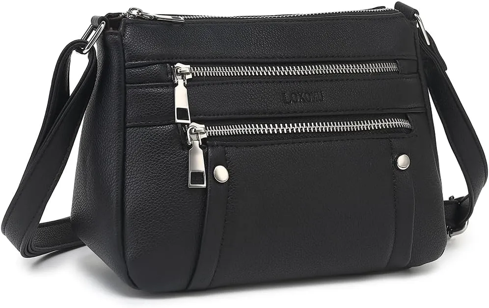 LOXOMU Small Crossbody Bags Purse for Women, Vegan Leather Crossbody Shoulder Bag, Multi Pockets Pocketbooks Satchel Purse