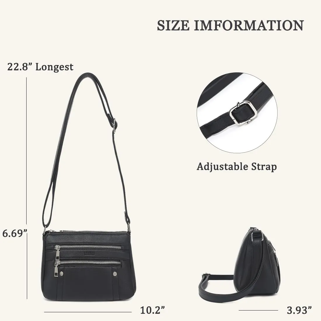 LOXOMU Small Crossbody Bags Purse for Women, Vegan Leather Crossbody Shoulder Bag, Multi Pockets Pocketbooks Satchel Purse