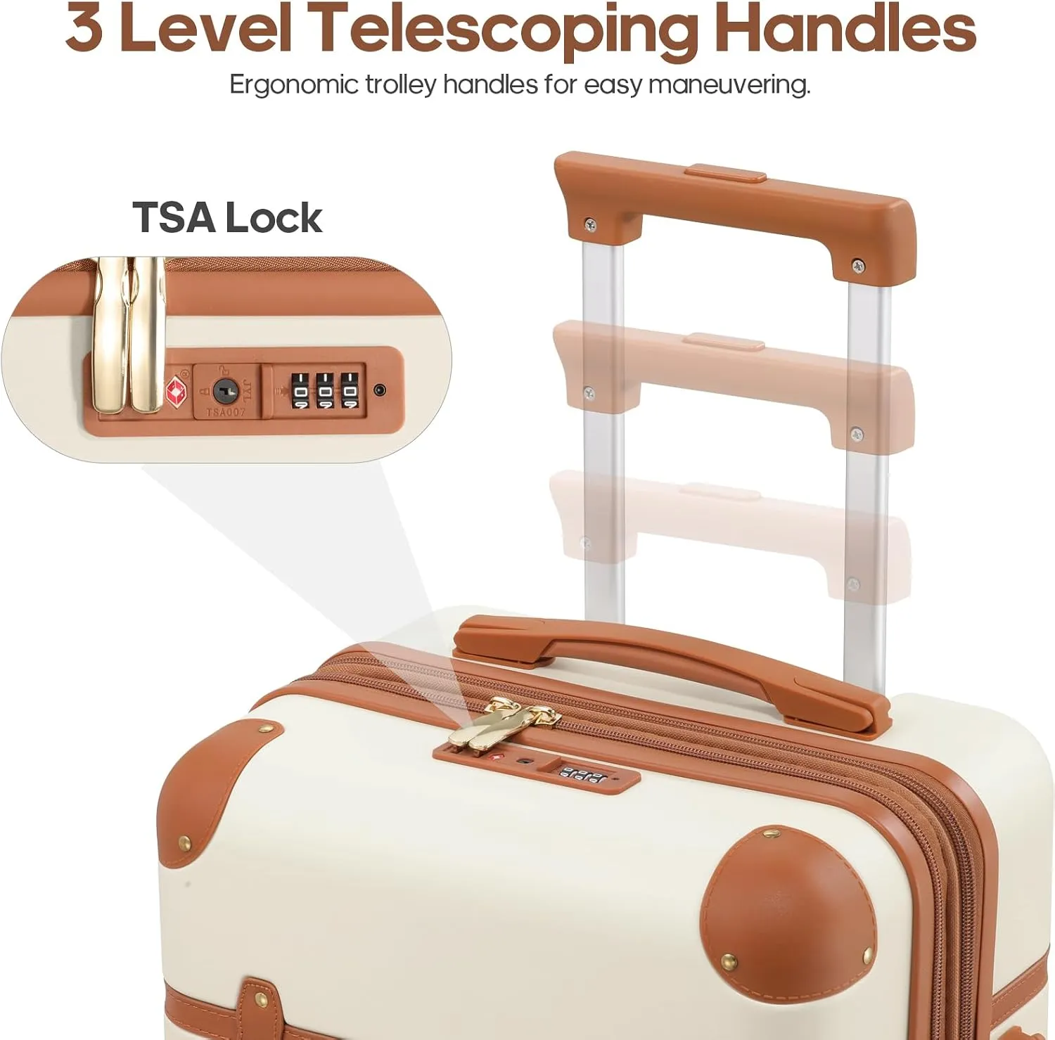 Luggage Sets 3 Piece, Expandable 100% PC Hardshell Suitcase with Spinner Wheels, 20in Suitcase Set with TSA Lock for Women, Carry On Luggage with Travel Backpack