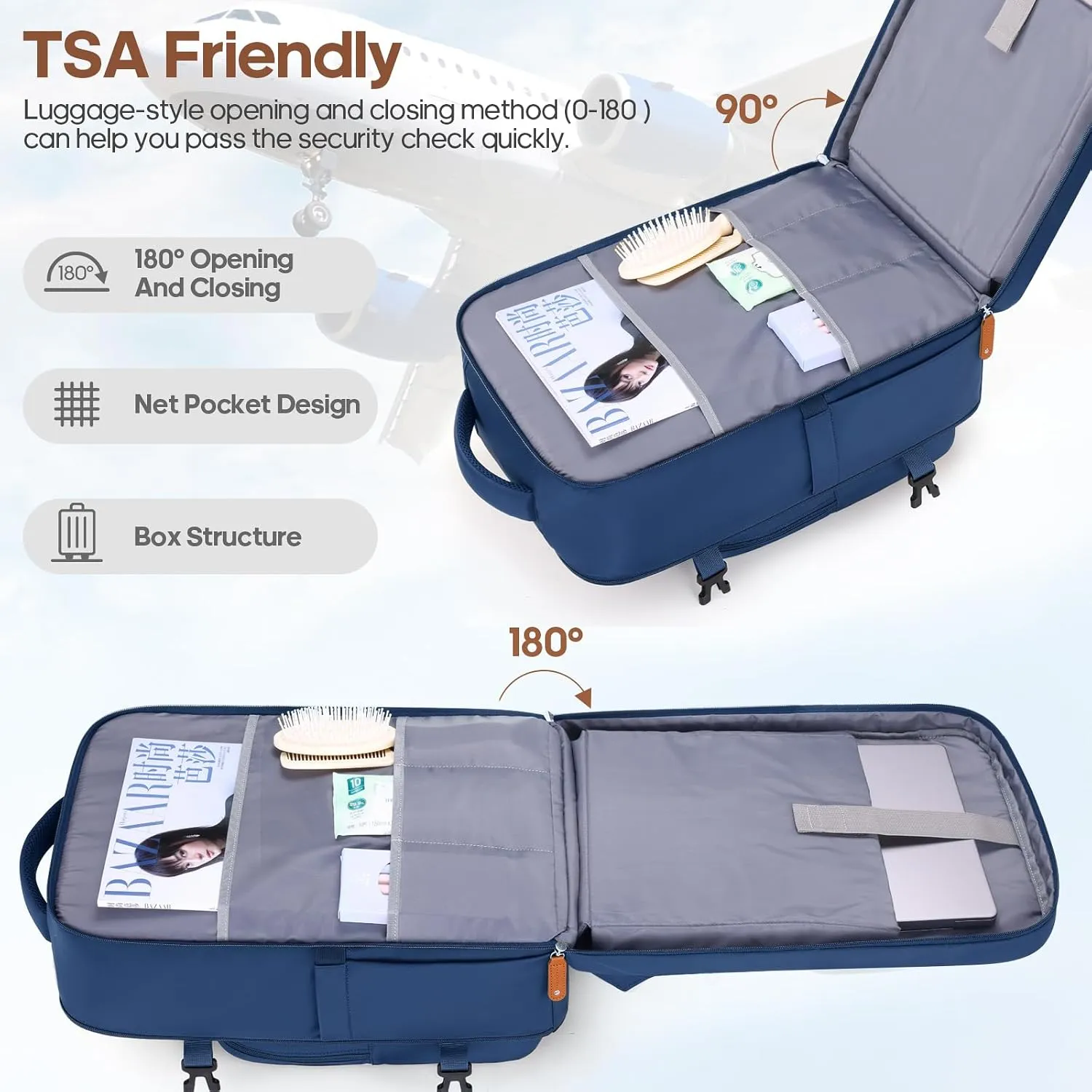 Luggage Sets 3 Piece, Expandable 100% PC Hardshell Suitcase with Spinner Wheels, 20in Suitcase Set with TSA Lock for Women, Carry On Luggage with Travel Backpack