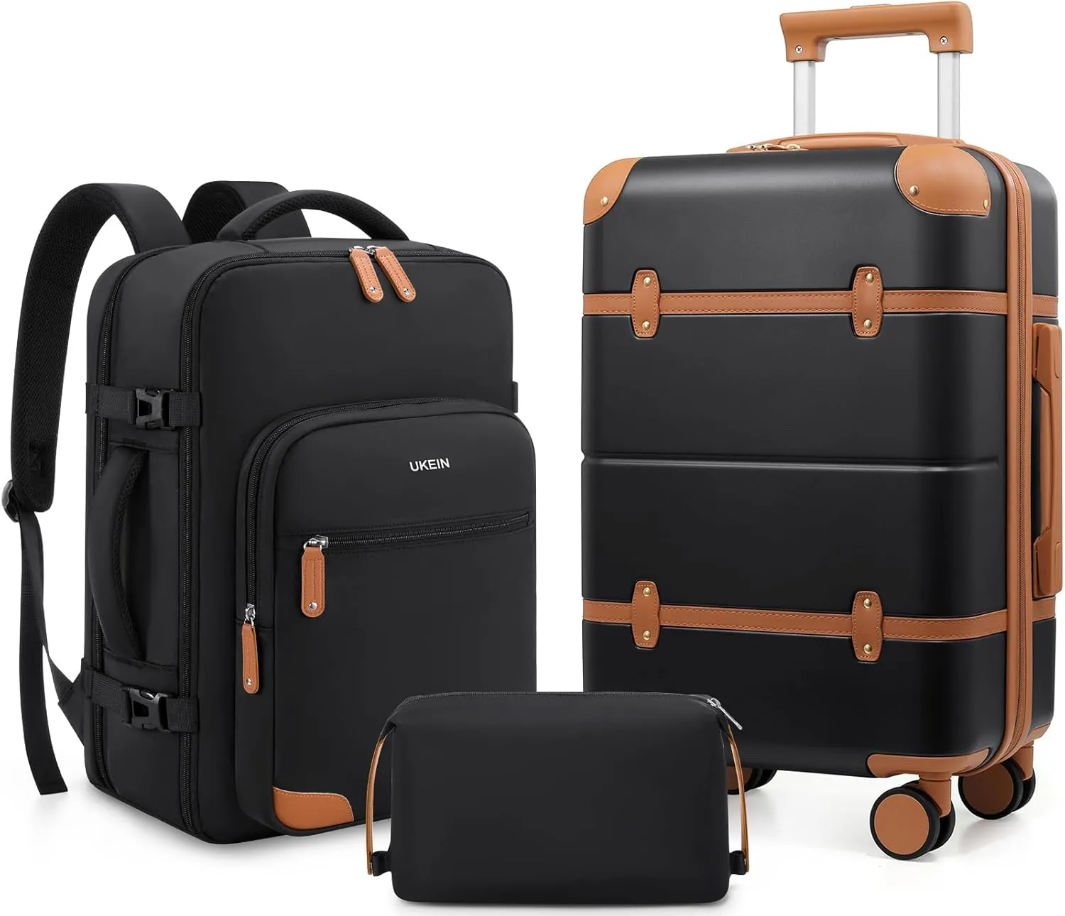 Luggage Sets 3 Piece, Expandable 100% PC Hardshell Suitcase with Spinner Wheels, 20in Suitcase Set with TSA Lock for Women, Carry On Luggage with Travel Backpack