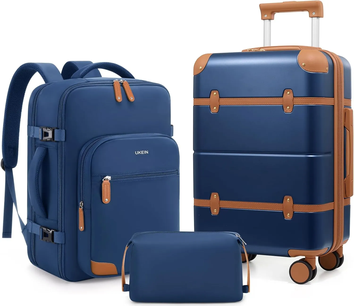 Luggage Sets 3 Piece, Expandable 100% PC Hardshell Suitcase with Spinner Wheels, 20in Suitcase Set with TSA Lock for Women, Carry On Luggage with Travel Backpack