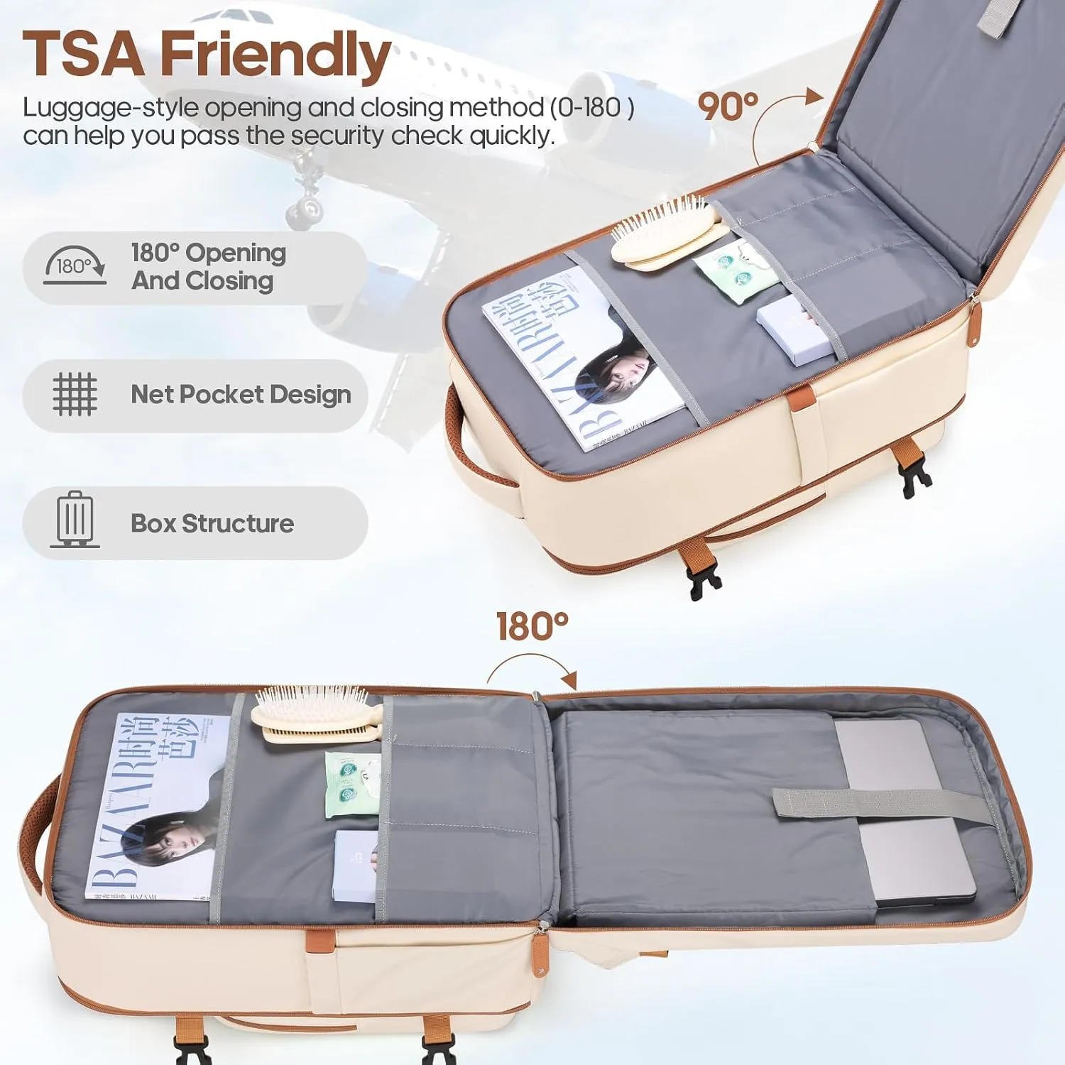 Luggage Sets 3 Piece, Expandable 100% PC Hardshell Suitcase with Spinner Wheels, 20in Suitcase Set with TSA Lock for Women, Carry On Luggage with Travel Backpack