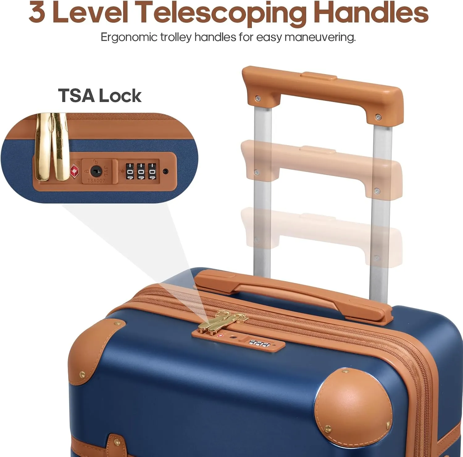 Luggage Sets 3 Piece, Expandable 100% PC Hardshell Suitcase with Spinner Wheels, 20in Suitcase Set with TSA Lock for Women, Carry On Luggage with Travel Backpack