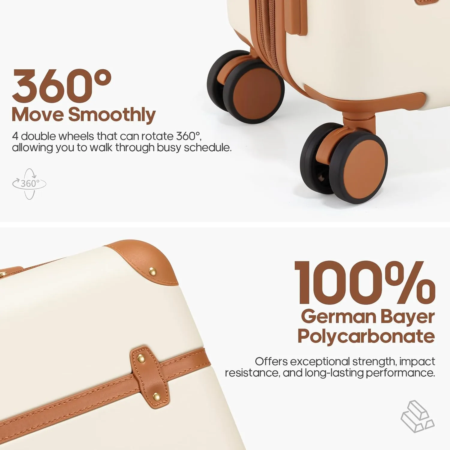 Luggage Sets 3 Piece, Expandable 100% PC Hardshell Suitcase with Spinner Wheels, 20in Suitcase Set with TSA Lock for Women, Carry On Luggage with Travel Backpack