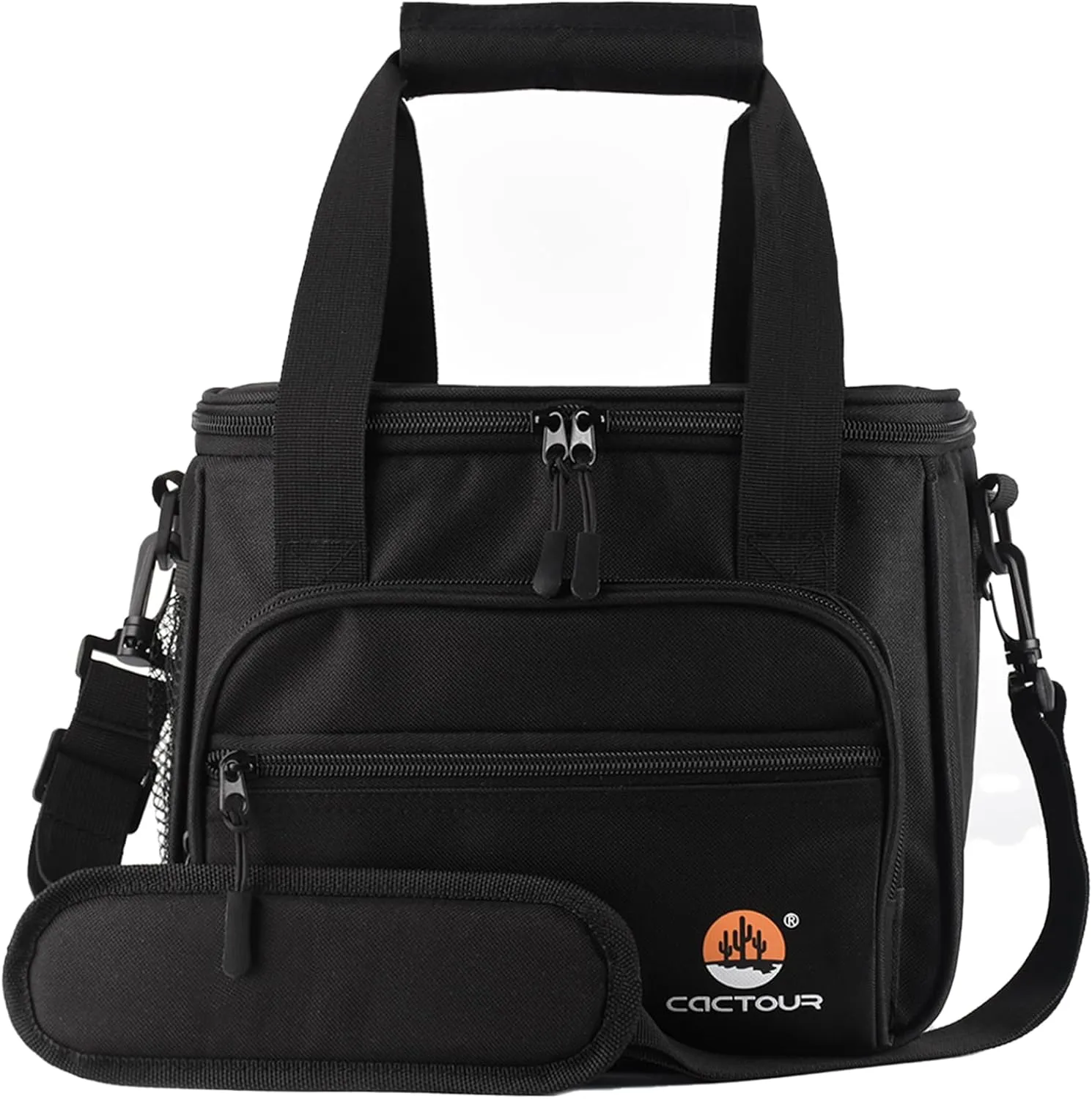 Lunch Bag for Men - Insulated Mens Lunchbox for Work Office Picnic 12-Can (8L) Collapsible & Leakproof Cooler Bag with Adjustable Shoulder Strap for Adults (Black)