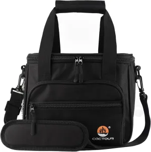 Lunch Bag for Men - Insulated Mens Lunchbox for Work Office Picnic 12-Can (8L) Collapsible & Leakproof Cooler Bag with Adjustable Shoulder Strap for Adults (Black)