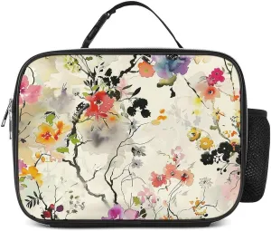 Lunch Bag Insulated Lunch Box for Women Men Cooler Bag Reusable Lunch Bag Intricate Floral Pattern Lunch Tote Bag for Work