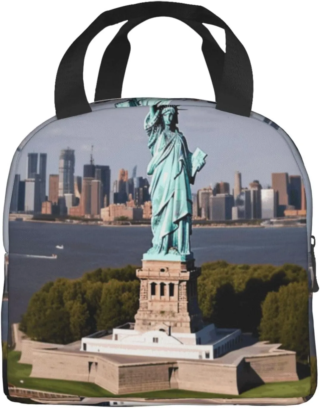 Lunch Bag Insulated Lunch Box for Women Men Statue of Liberty in NYC_76286096 Reusable Lunch Tote Bag for Work Picnic Travel