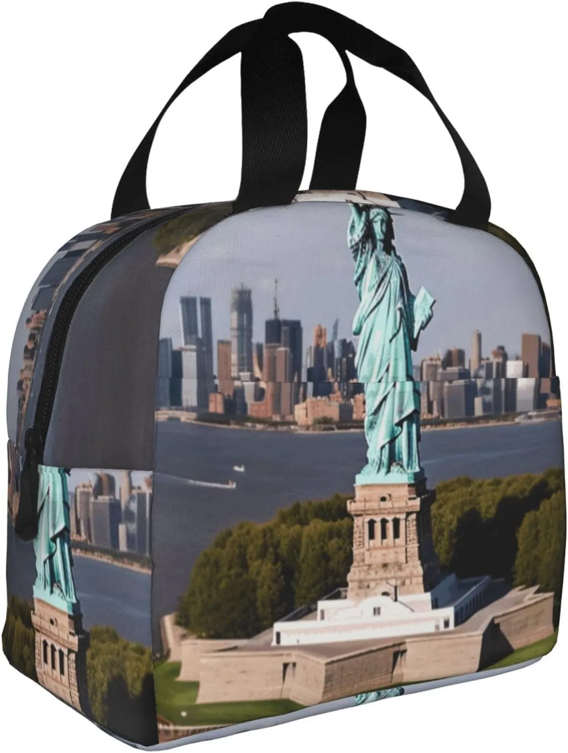 Lunch Bag Insulated Lunch Box for Women Men Statue of Liberty in NYC_76286096 Reusable Lunch Tote Bag for Work Picnic Travel